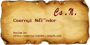 Csernyi Nándor névjegykártya
