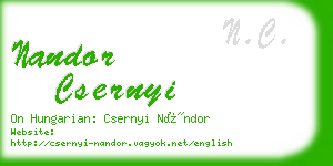 nandor csernyi business card